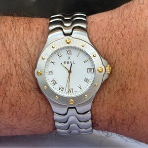 *SOLD* EBEL Sportwave Two-Tone 18k Gold White Dial 36mm Luxury Swiss Watch